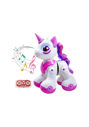 Kumandalı Romantic Marry Sevimli Oyuncak Unicorn Robot Pembe
