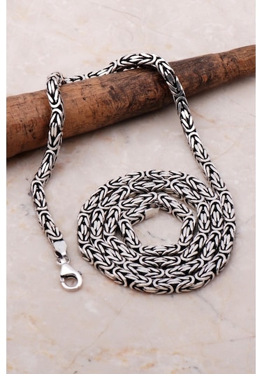 Kral Zincir 4 Mm 65 Cm Elişi Gümüş Erkek Kolye 7153 554275000