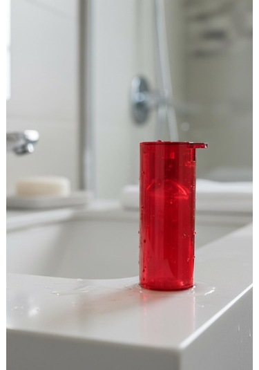 Kırmızı Akrilik Sıvı Sabunluk 250 Ml Kırmızı