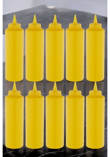 500 Ml. Fişek Sosluk Ketçap Mayonez Hardal 10 Adet Sarı