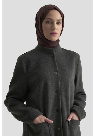 Armine Hakim Yaka Kaşe Kap 25kd1124 Gri Gri