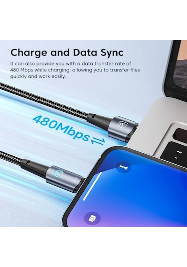 Toocki Usb Yıldırım Kablosu İphone Uyumlu 14 13 12 11 Pro Max 8 7 Artı Led Şarj Micro Blue 1m Diğer
