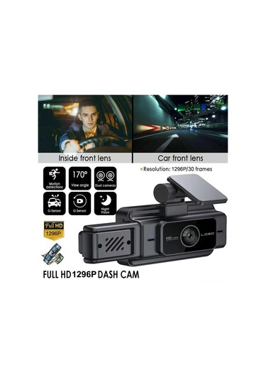 Samdoo G60 Üç Lensli 1080p Gece Görüşlü Wifi Araç Kamerası - Ön, İç, Arka Kayıt Ve İzleme