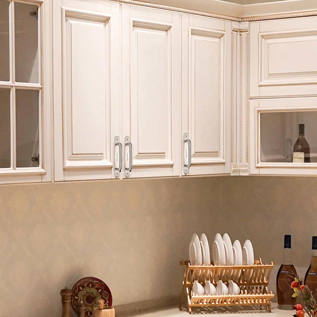 Youtek Stainless Steel Kayar Kapı Tutamakları Tabanlı 160mm - Dolap, Gardrop, Dolap Ve Çekmeceler İçin Dayanıklı Tuvalet Tutamakları Gümüş