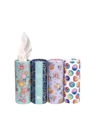 4'lü Silindir Yüz Mendili Renkli Tasarımlar, 4 Katlı, Bardaklık Uyumu