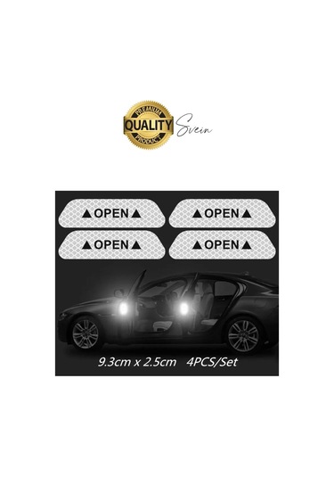 Oto Sticker Yan Kapı İkaz Open Reflektörlü Yapıştırma Oto Aksesuar Binek Ticari İz Bırakmaz