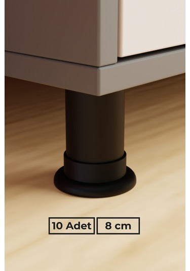 Siyah 8 Cm 10 Lu Mobilya Koltuk Baza Masa Ofis Dolap Ayağı Ayakları Dayanıklı Modern Tasarım Gzm Siyah 8 Cm
