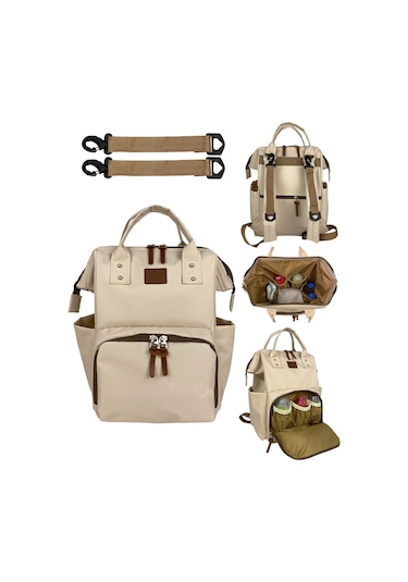Bye Bye Paris Stylo Anne Bebek Bakım Sırt Çantası Bej