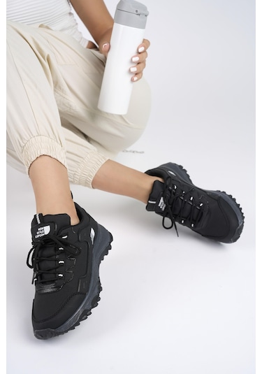 Muggo Kuzey Unisex Garantili Trekking Outdoor Sneaker Ayakkabı Sıyah - Sıyah Siyah