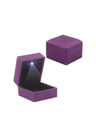 Işıklı Sert Kapaklı Renk Seçenekli Pırlanta Tektaş Yüzük Kutusu Evlilik Teklifi Özel Kutu 001