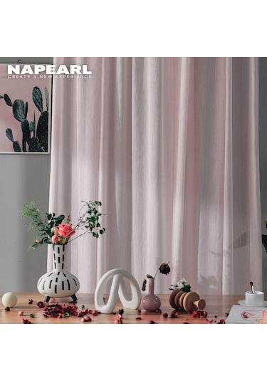 Beyaz 1 Adet Napearl Modern Avrupa Tarzı Zarif Örtü Tül Perdeler Yatak Odası Yumuşak Dokulu Tül Sırf Perde Oturma Odası İçin W100cm X L250cm