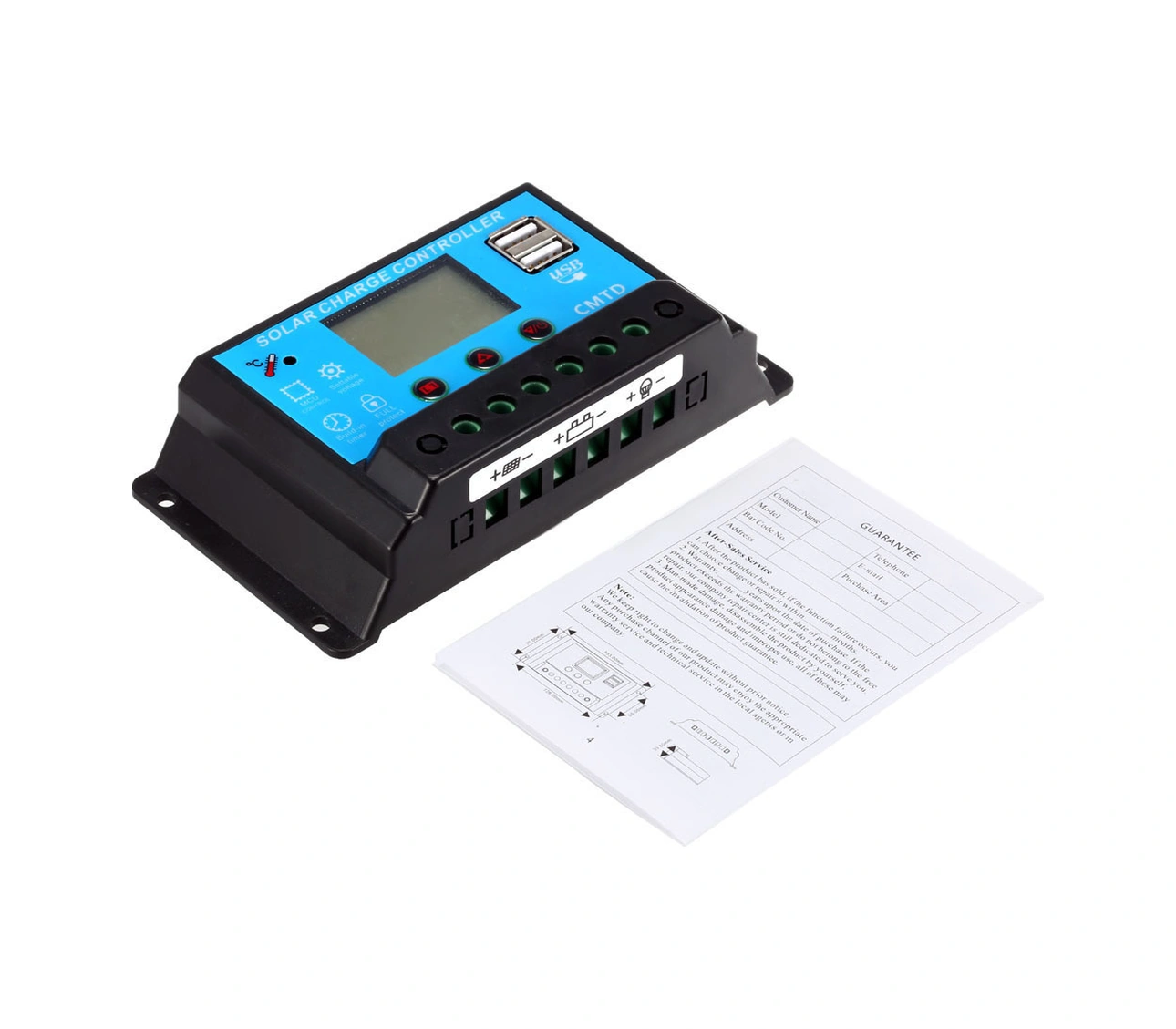 Lemestar Güneş Enerji Kontrol Cihazı 12.6v 10a - Lcd Ekranlı Li-po Batarya Şarj/deşarj Yöneticisi - Güneş Panelleri İçin Usb Çıkışlı