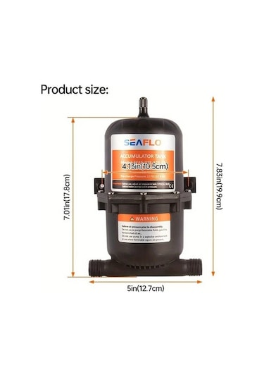 Pazly Seaflo Rv Su Pompası Toplama Tankı 0.75l, Demir Yapı, Basınç Sabit, İç Dekorasyon, Dış Genişleme, Pil Gerektirmez