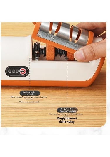 Createtech Sarı Elektrikli Bileyici Bıçak Xw