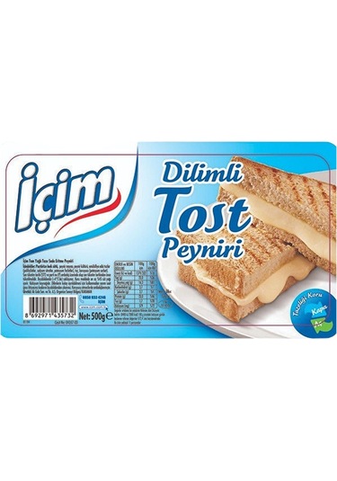 İçim Dilimli Tost Peyniri 500 Gr X 8 Paket Kolay Eritilen Kahvaltılık Peynir