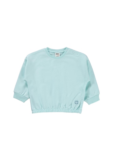 Civil Baby Kız Bebek Düz Basic Kalpli 6-18 Ay Takım - Yeşil Su Yeşili