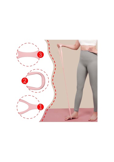 Suntek Şekil 8 Fitness Direnç Bandı Silikon Taşınabilir Egzersiz Pembe