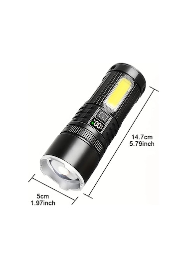 Xuweiwei 1 Bilgisayar Yeni 2025 Modeli 5200mah Bataryalı Cob Yan Işık Dahili Yüksek Parlaklık Uzun Süreli Çalışma Wl-25 Uzun Menzilli Lamba Altın