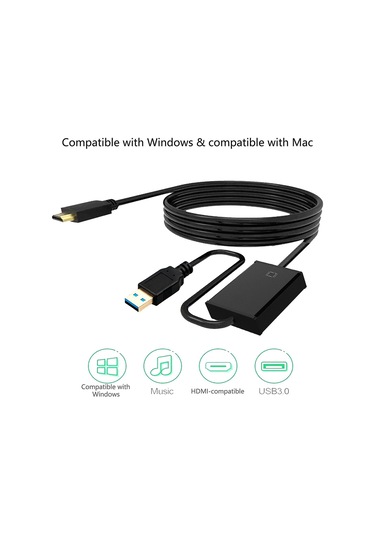 Usb - Hdmı Uyumlu Kablo 1,8 M Usb 3.0 - Hdmı Uyumlu Ses Video Dönüştürücü Windows Xp/7/8/8.1/vista İçin