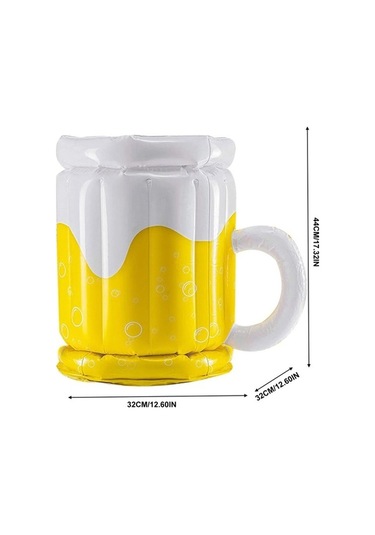 Ulzyvf Şişme Buz Kovası Pvc Bira İçecek Soğuk Kupalar Beyaz Sarı Beyaz - Sarı