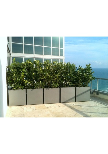 Mofiba Fiberglass Saksı Kare 30cm 30cm 30h Cm Gri