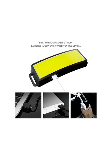 Dolıty Dış Mekan Usb Şarj Edilebilir Cob Led Şerit Far Siyah