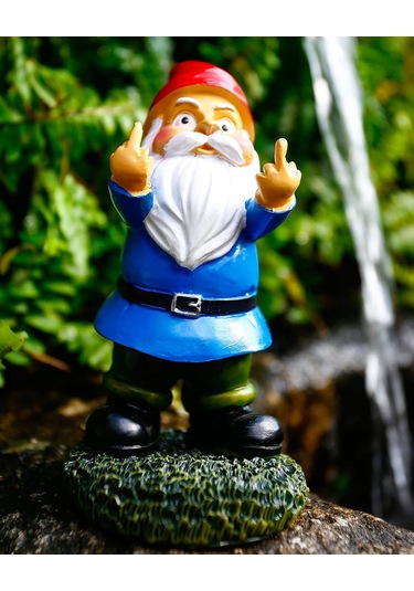 Reçine Bahçe Cüceleri, Dış Mekan Cüceleri, Çift Orta Parmaklar, 5,5 İnç 13,97 Cm , Veranda Dekorasyonları, Eve Taşınma Hediyesi Mavi