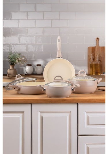 Emsan Crystal Rose 7 Parça Güveç Seti Rose