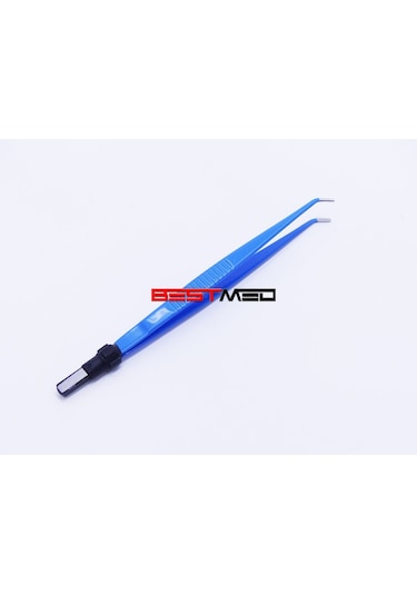 Bipolar Ucu Eğri Düz Penset 20Cmx1 Mm Koter Bipolar Penset