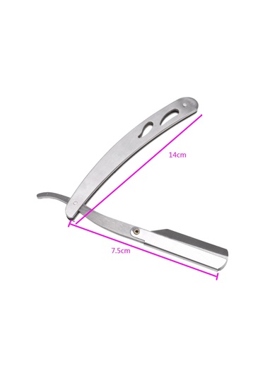 Mufunye Berberler Ve Kuaförler İçin Paslanmaz Çelik Katlanabilir Tıraş Bıçağı - 21,5 Cm