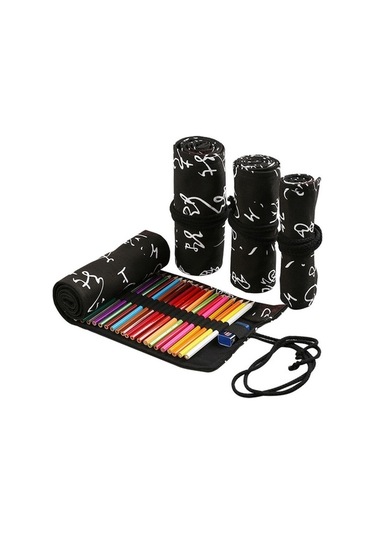 Willowhaven Kaligrafi Sevimli Tuval Kalem Kutusu Okul Öğrenci Çanta Kırtasiye Standart Siyah Çok Renkli