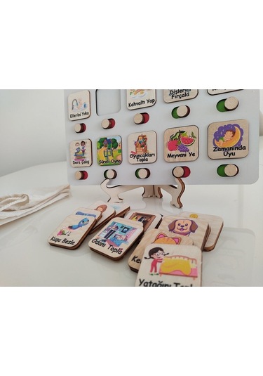 Sorumluluk Ve Görev Tablosu - Montessori Eğitici Ve Eğlenceli Ahşap Oyuncak