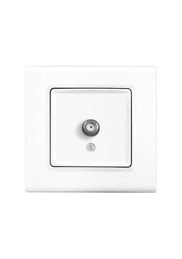 Viko Linnera Beyaz F Konnektörlü Uydu Prizi Geçişli Çerçeveli