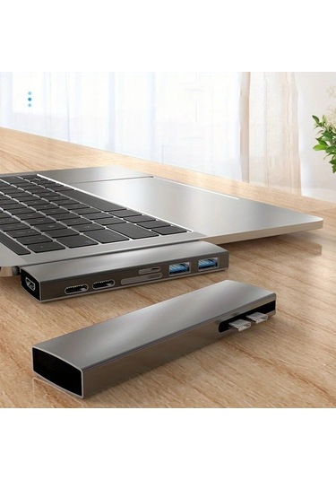 Xuweiwei P1 Usb C Hub Adaptor 4k Ultra Hd Macbook Uyumlu İcin Tasinabilir Dok Istasyonu Hizli Usb 3 0 Ve Tf Sd Kart Okuyucu