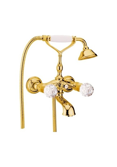 İtalyan Webert Karenina Banyo Bataryasi Altın-swarovsky Taşli-el Duşu Seti , Askisi Dahi L Krom
