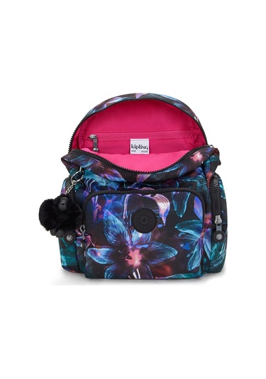 Kıplıng City Zip Mini Küçük Boy Sırt Çantası Desenli Spectral Orchıd Desenli Çok Renkli