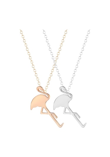 Saatcaddesi Pigado Isme Kisiye Özel Flamingo Kolye