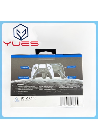 Yues Ps5 Uyumlu Dualsense Kablosuz Oyun Kolu Titreşimli, Şarjlı, Type-c Siyah 2 Yıl Garanti 1 Adet