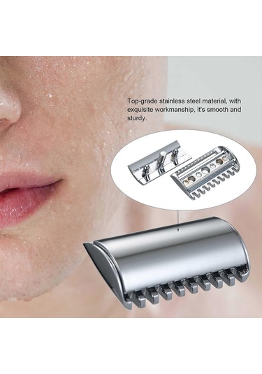 Adet Geleneksel Yedek Güvenlik Jilet Başlığı Krom Taraklı Çubuk Çift Kenarlı Güvenlik Jilet Başlığı Tıraş Açık Tarak Başlığı Erkek Berber Erkek Ev Kullanımı İçin