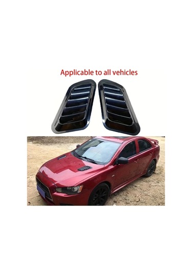 Hightower 2 Adet Evrensel Karbon Fiber Kaput Havalandırma Izgarası Siyah Oto Dekorasyon