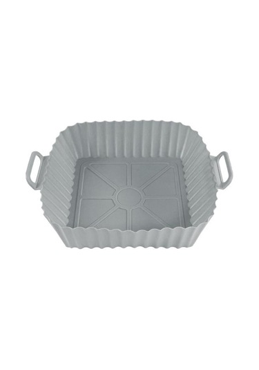 Gri Hava Fritöz Kalınlaşmış Gıda Sınıfı Silikon Mat Silikon Katlanır Pişirme Mat Ev Hava Fritöz Fırın Tepsisi Square 21 16 5cm 55g, Gri