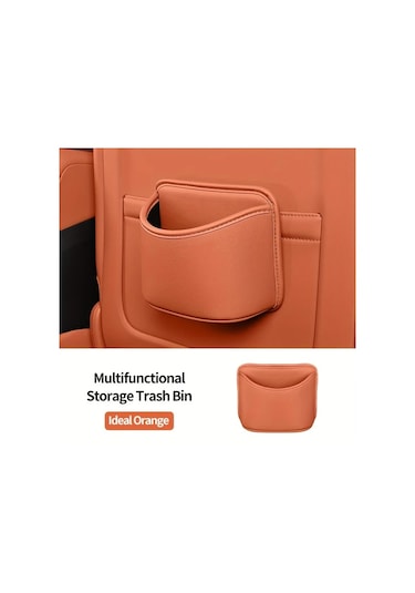 Chuangyinshop Ideal Orange Stylish Araç Depolama Kutusu 1 Adet Çok Fonksiyonlu Çöp Kutusu Bardaklık
