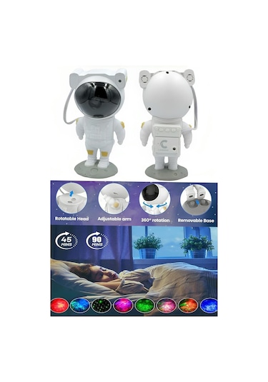 Astronot Projektör Gece Masa Lambası Gökyüzü Star Projeksiyon