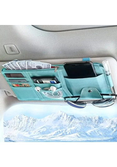 Araba Visor Organizatör Araba Visor Güneş Gözlüğü Tutucu Visor Aksesuarları Kamyonlar Için 1pc Blue
