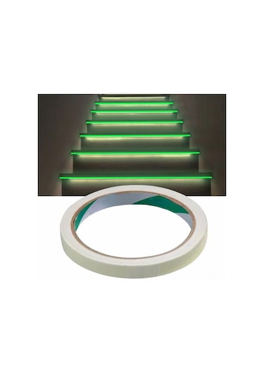 Youmex Yeşil Işıyan Dekoratif Bant, 3m X 1cm, Tek Paket, Gece Görünürlüğü Sağlar Yeşil