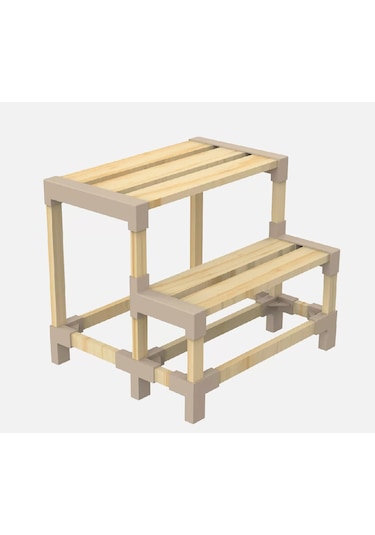 Evinizin Atölyesi 2 Basamaklı Ahşap Merdiven