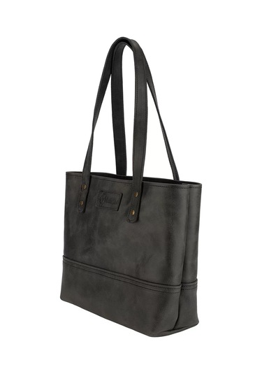 İsme Özel Tote Bag El Omuz Çantası - %100 Rainbow Deri - Ac03003 - Antrasit Antrasit