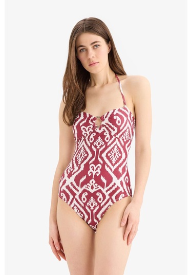 Defacto Etnik Desenli Boyundan Askılı Mayo-fall İn Love E3296ax25smbr285 Bordo