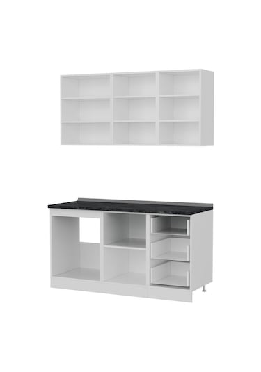 Minar 155 Cm Mutfak Dolabı Beyaz Dore 155-d1