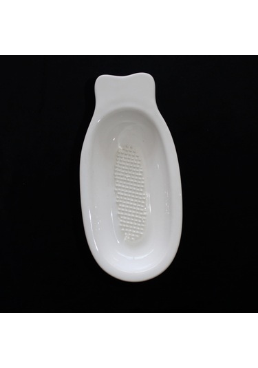 Porselen Kayık Figürlü Bebek Mama Püre Yapıcı Elma Rendesi Sebze Meyve Püre Yapıcı Beyaz